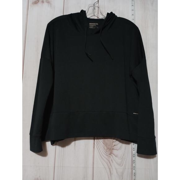 Mondetta Hoodie Pullover Womens Small Black Performance Luxury Side Slits Pocket - Picture 1 of 7
